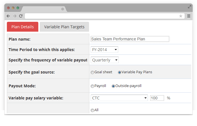 Create structure for variable pay plans