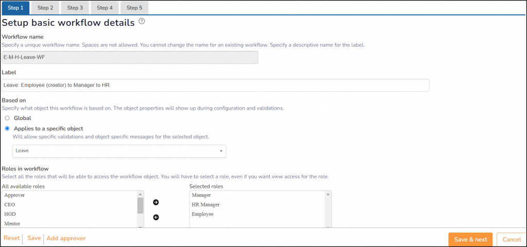 Manage workflows basic details