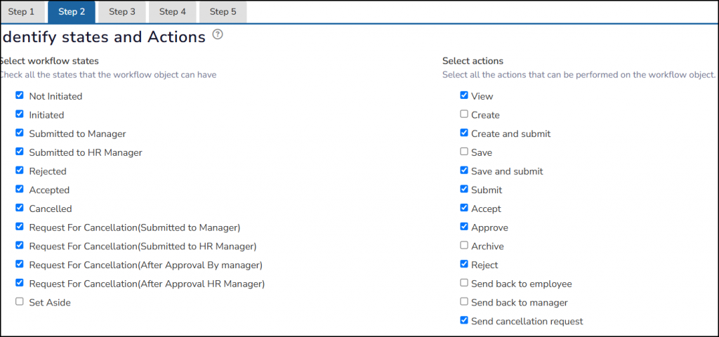 Manage workflows step 2