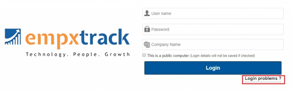 empxtrack reset password