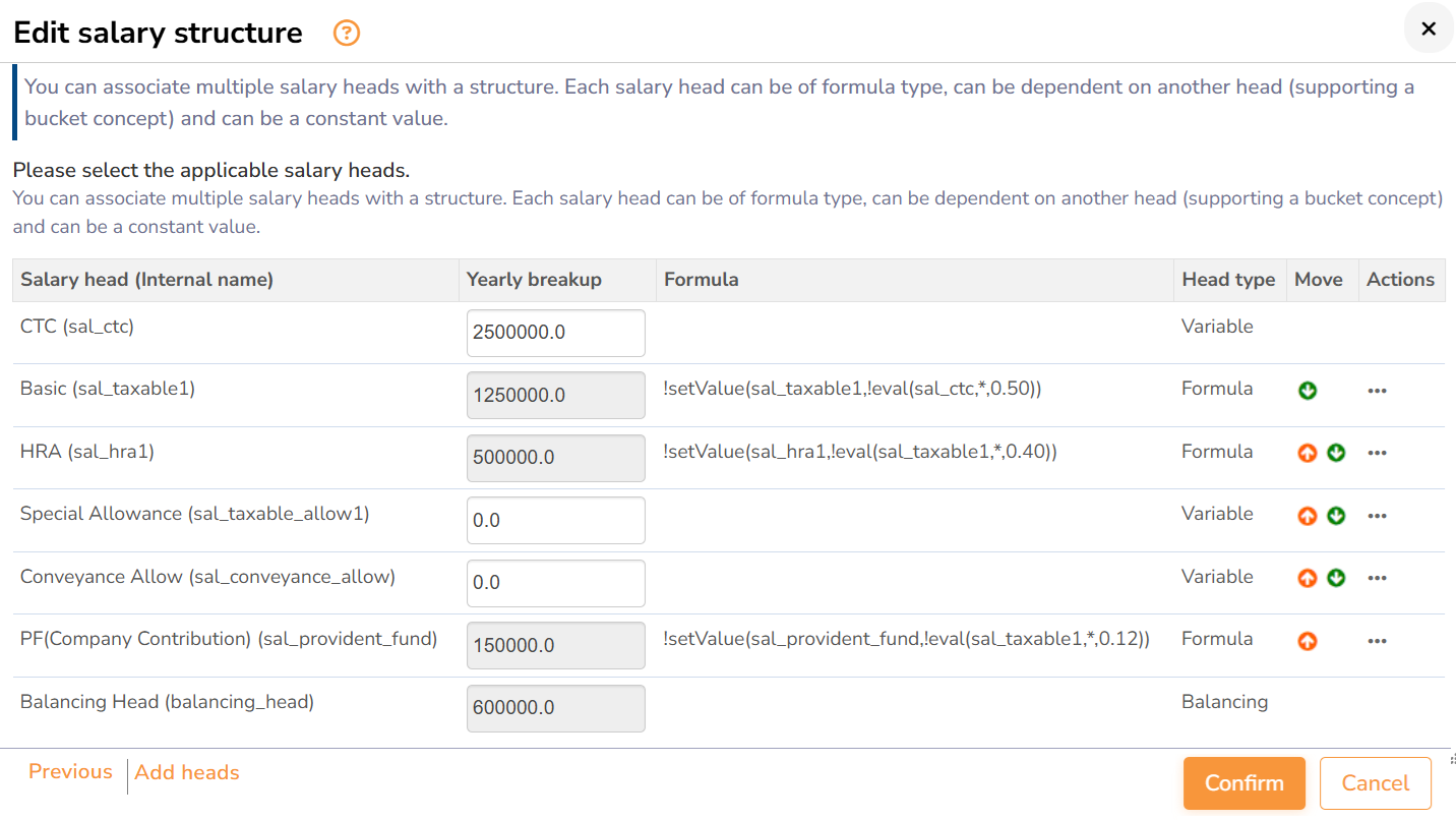 Setup Salary Structure - Empxtrack