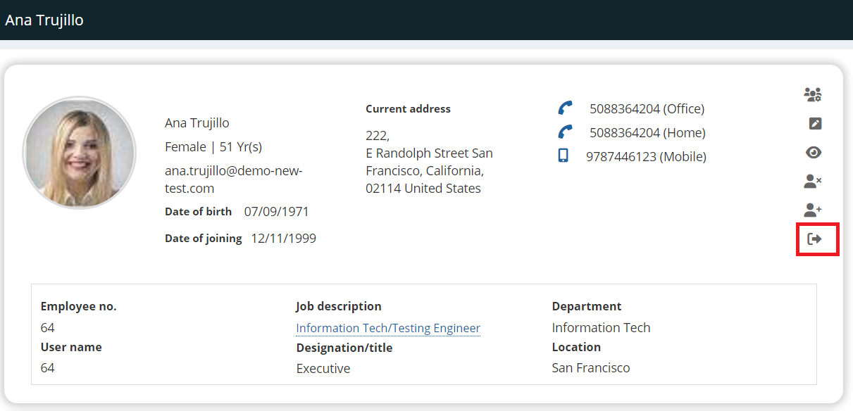 Mark Employee Exited