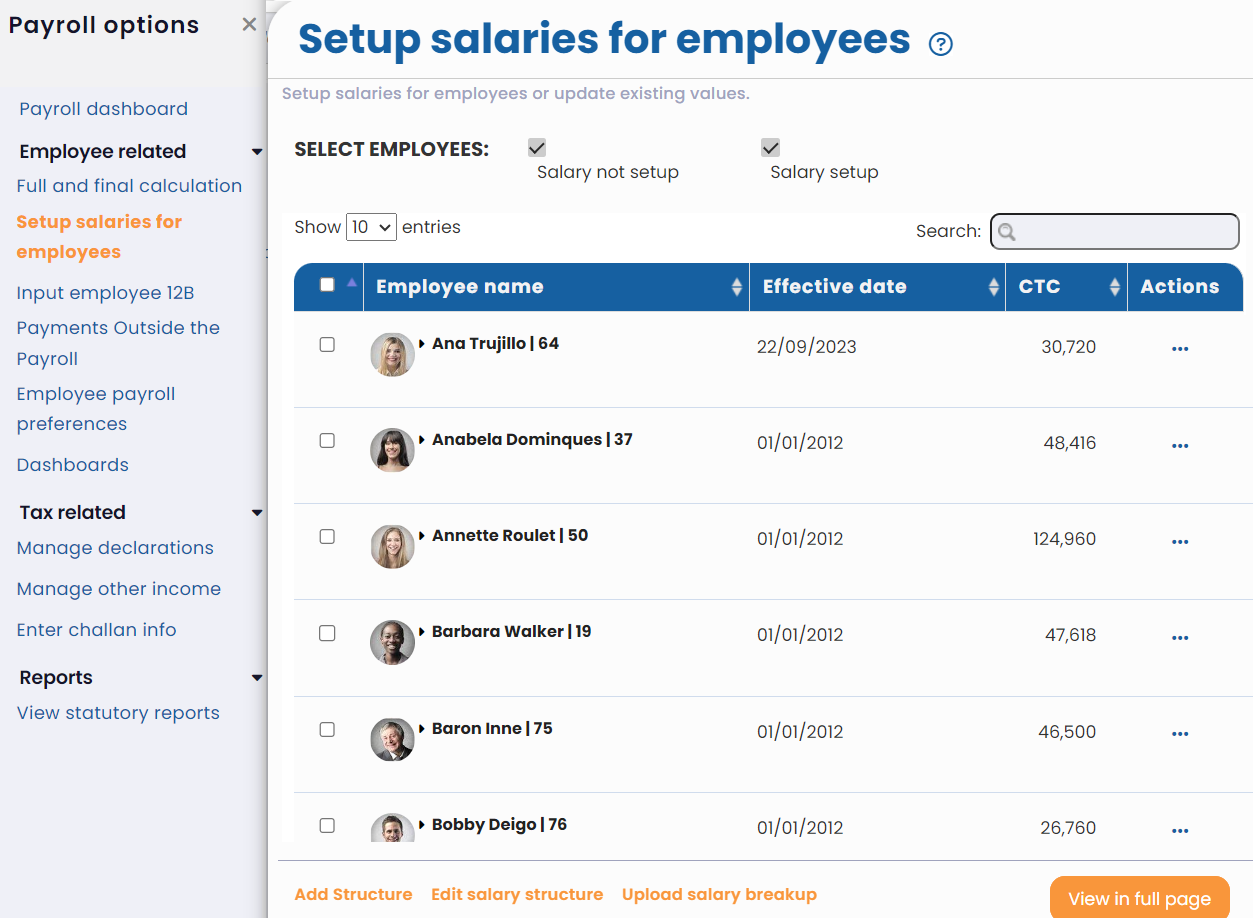 Setup Salary Structure - Empxtrack