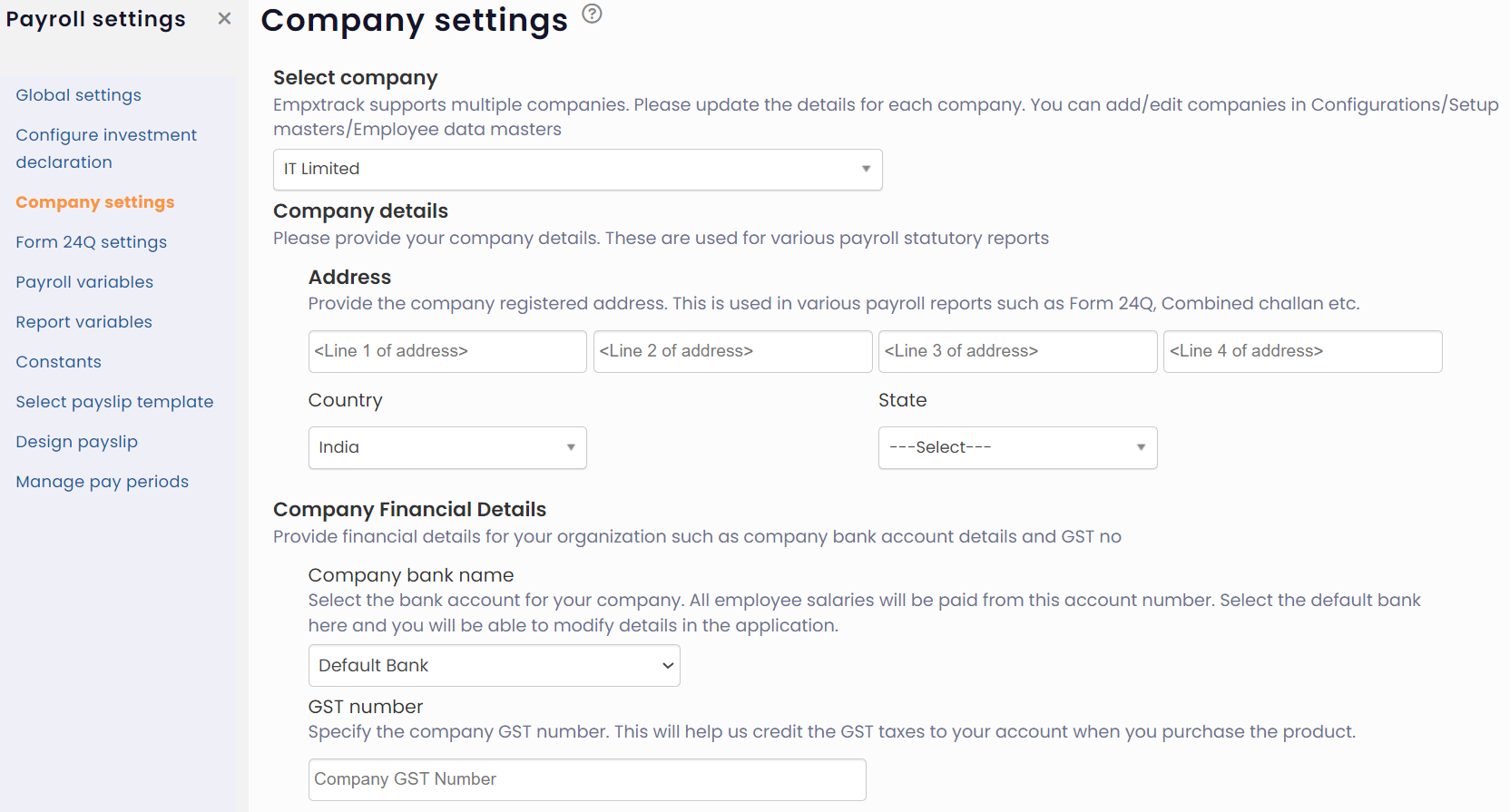Configure Company Settings for Payroll